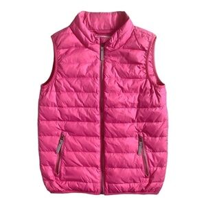 Hanna‎ Andersson Girls Pink Down-feather Full Zip Up Vest Size 12 Pockets